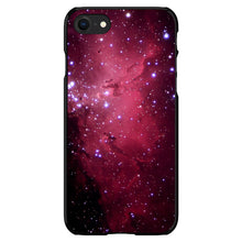 DistinctInk® Hard Plastic Snap-On Case for Apple iPhone or Samsung Galaxy - Hot Pink Black Stars Nebula