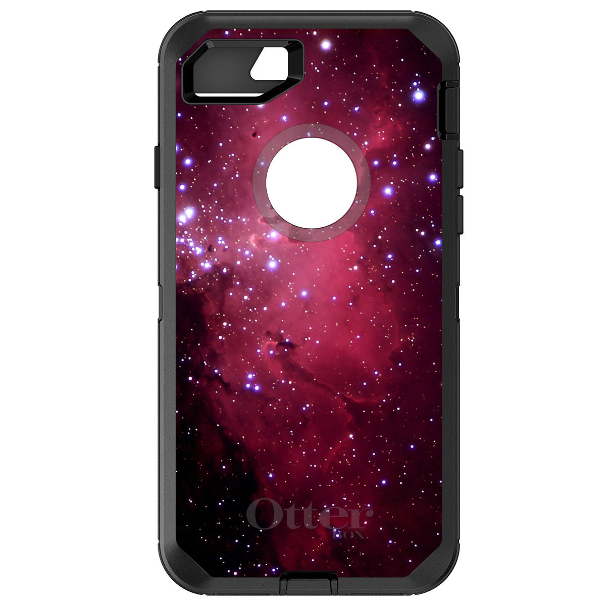 Hot Pink Black Stars Nebula OtterBox Defender Case for iPhone & Galaxy