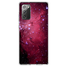 DistinctInk® Clear Shockproof Hybrid Case for Apple iPhone / Samsung Galaxy / Google Pixel - Hot Pink Black Stars Nebula