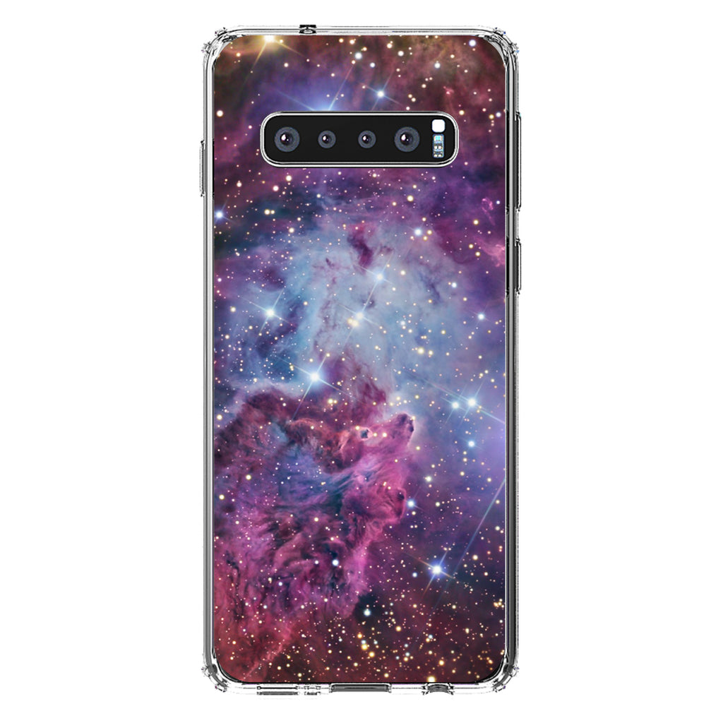 Pink Purple Blue Fox Fur Nebula Clear Shockproof iPhone Case, view 16