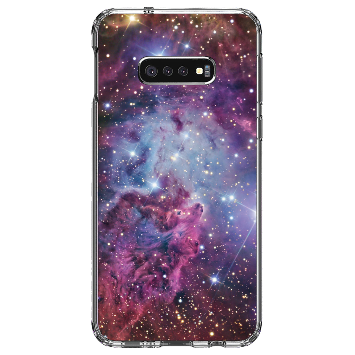 Pink Purple Blue Fox Fur Nebula Clear Shockproof iPhone Case, view 18