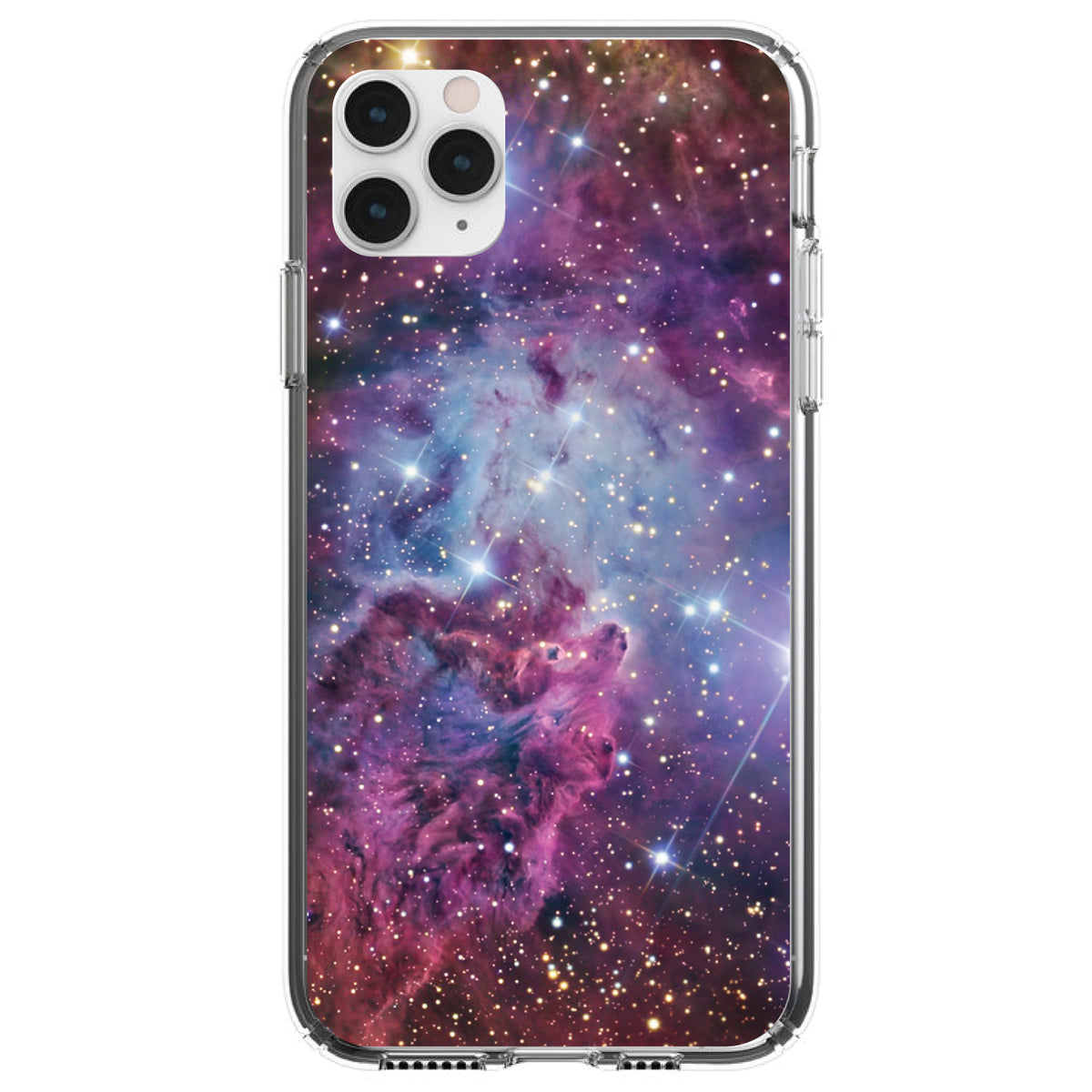 Pink Purple Blue Fox Fur Nebula Clear Shockproof iPhone Case