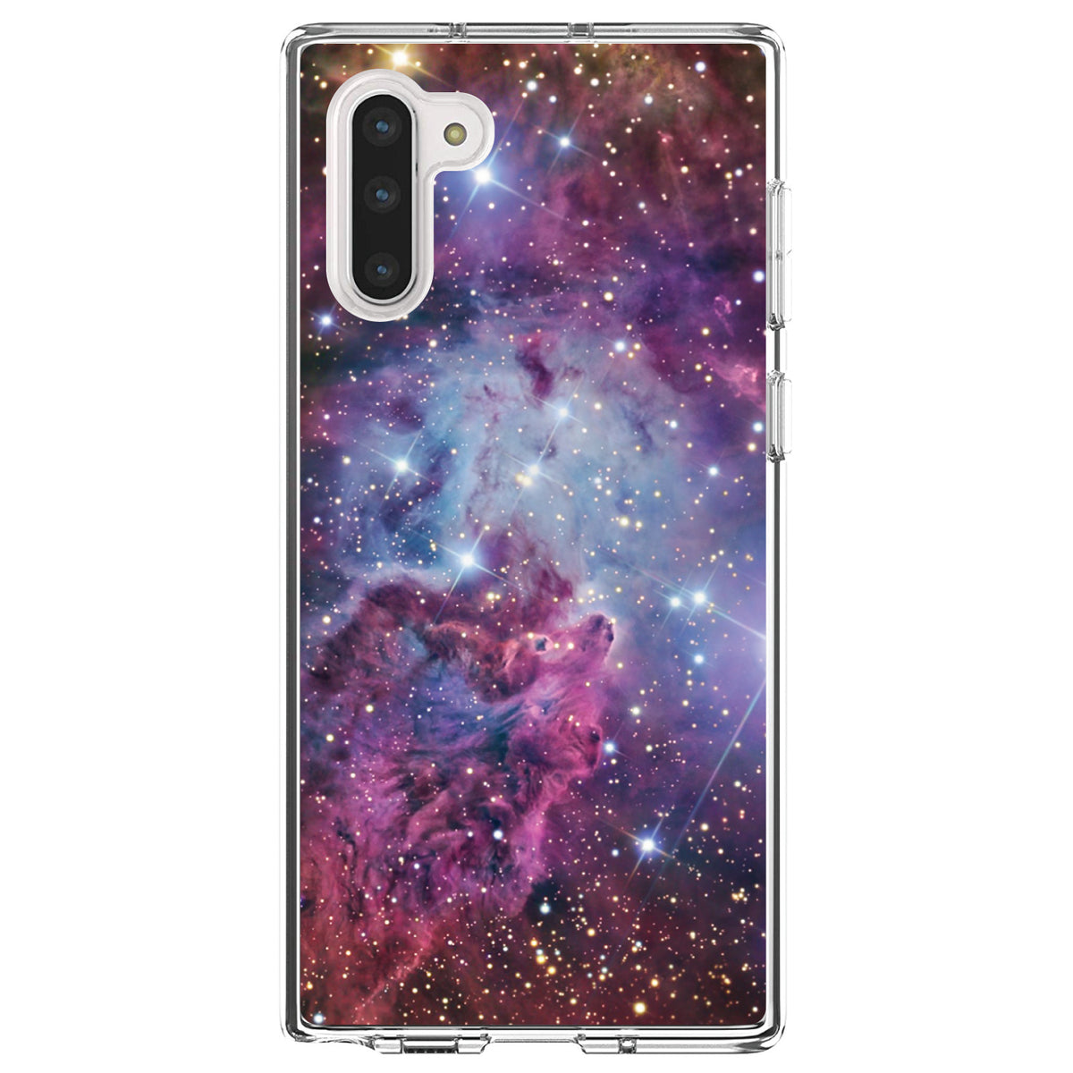 Pink Purple Blue Fox Fur Nebula Clear Shockproof iPhone Case, view 9
