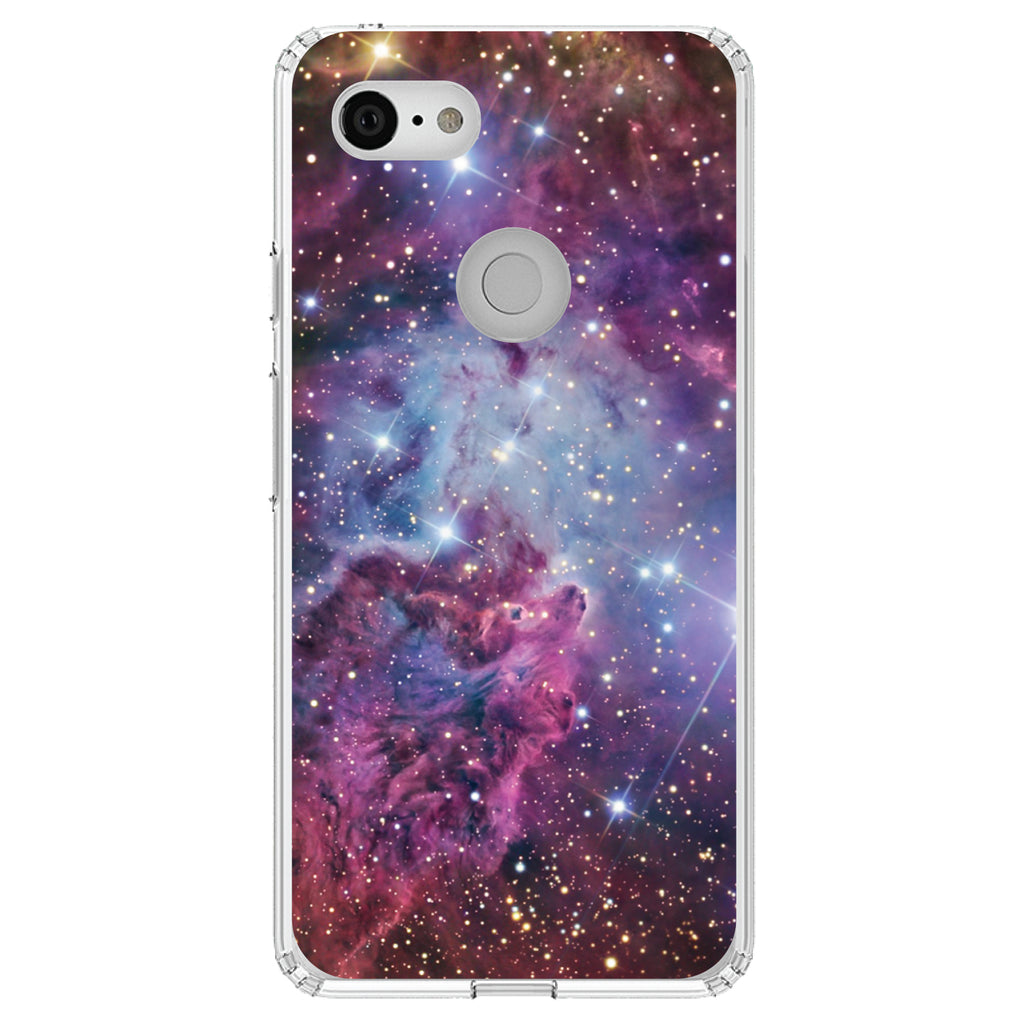Pink Purple Blue Fox Fur Nebula Clear Shockproof iPhone Case, view 21