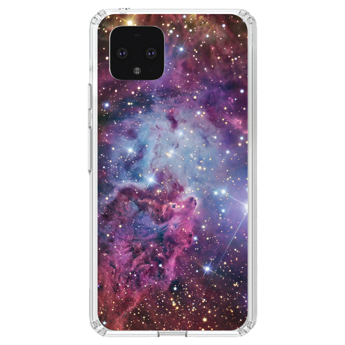 Pink Purple Blue Fox Fur Nebula Clear Shockproof iPhone Case, view 24