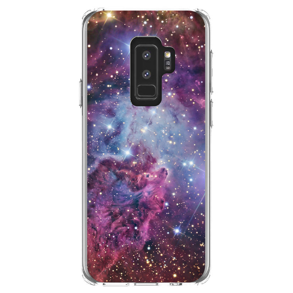 Pink Purple Blue Fox Fur Nebula Clear Shockproof iPhone Case, view 20