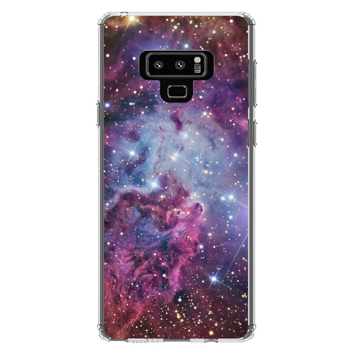 Pink Purple Blue Fox Fur Nebula Clear Shockproof iPhone Case, view 11