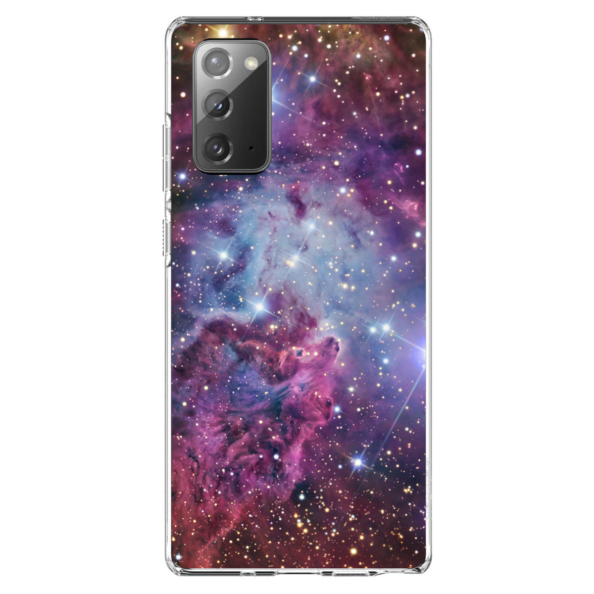 Pink Purple Blue Fox Fur Nebula Clear Shockproof iPhone Case, view 7
