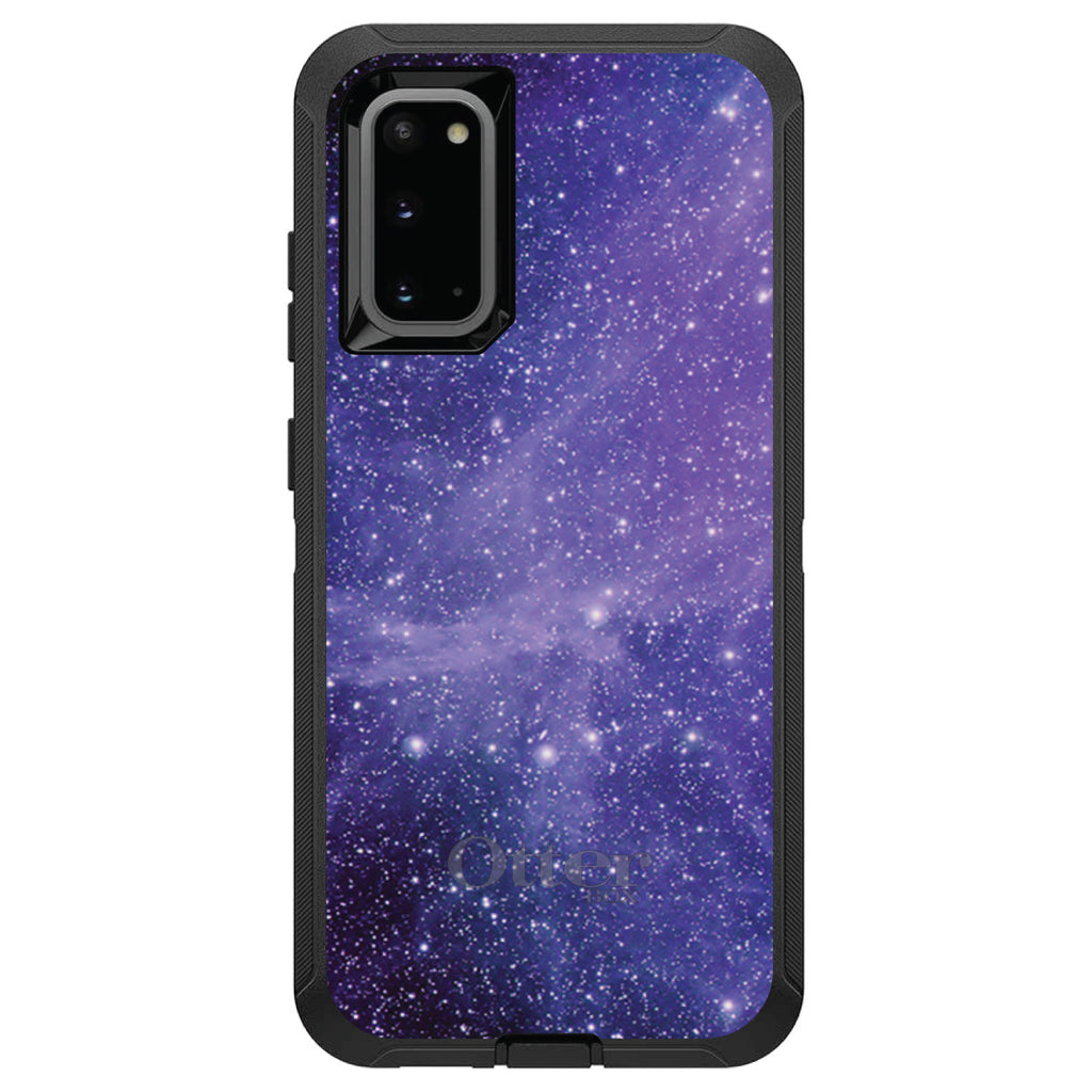 Purple Black White Stars Nebula OtterBox Defender Case for iPhone & Galaxy, view 8
