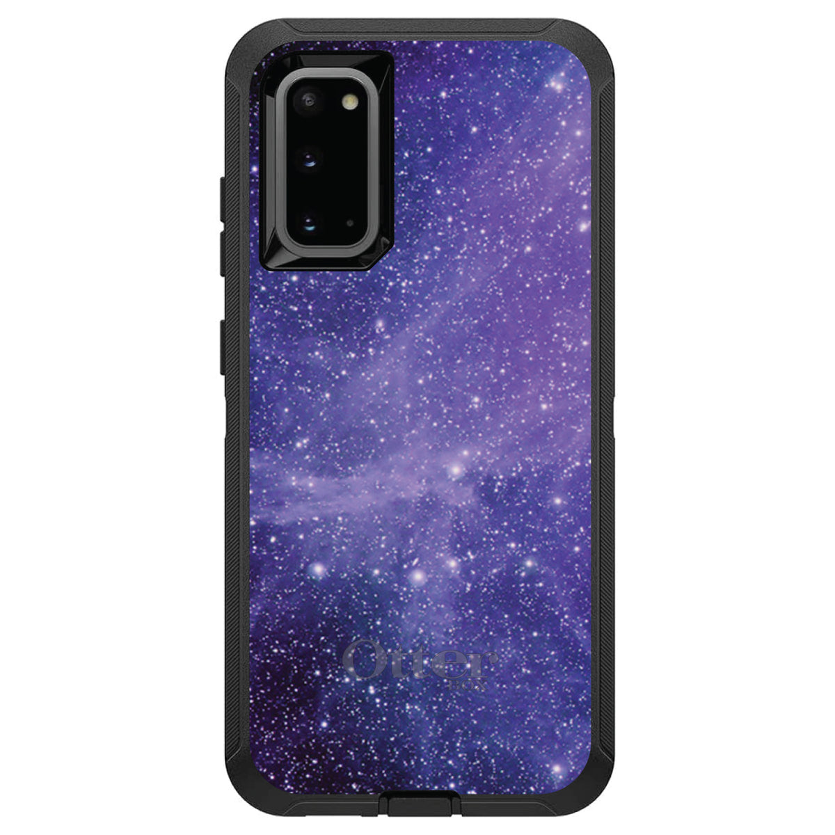Purple Black White Stars Nebula OtterBox Defender Case for iPhone & Galaxy, view 8