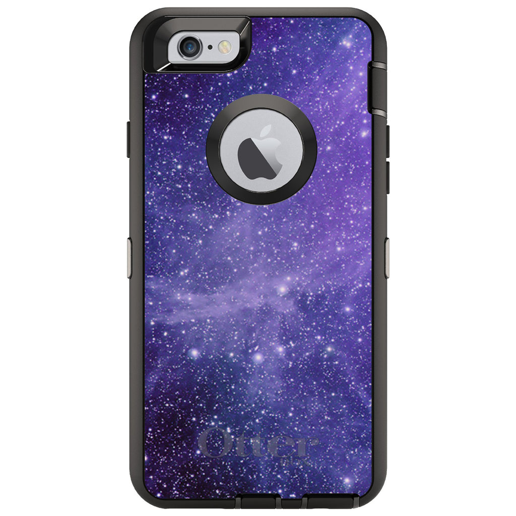 Purple Black White Stars Nebula OtterBox Defender Case for iPhone & Galaxy, view 4
