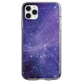 Purple Black White Stars Nebula Clear Shockproof iPhone Case