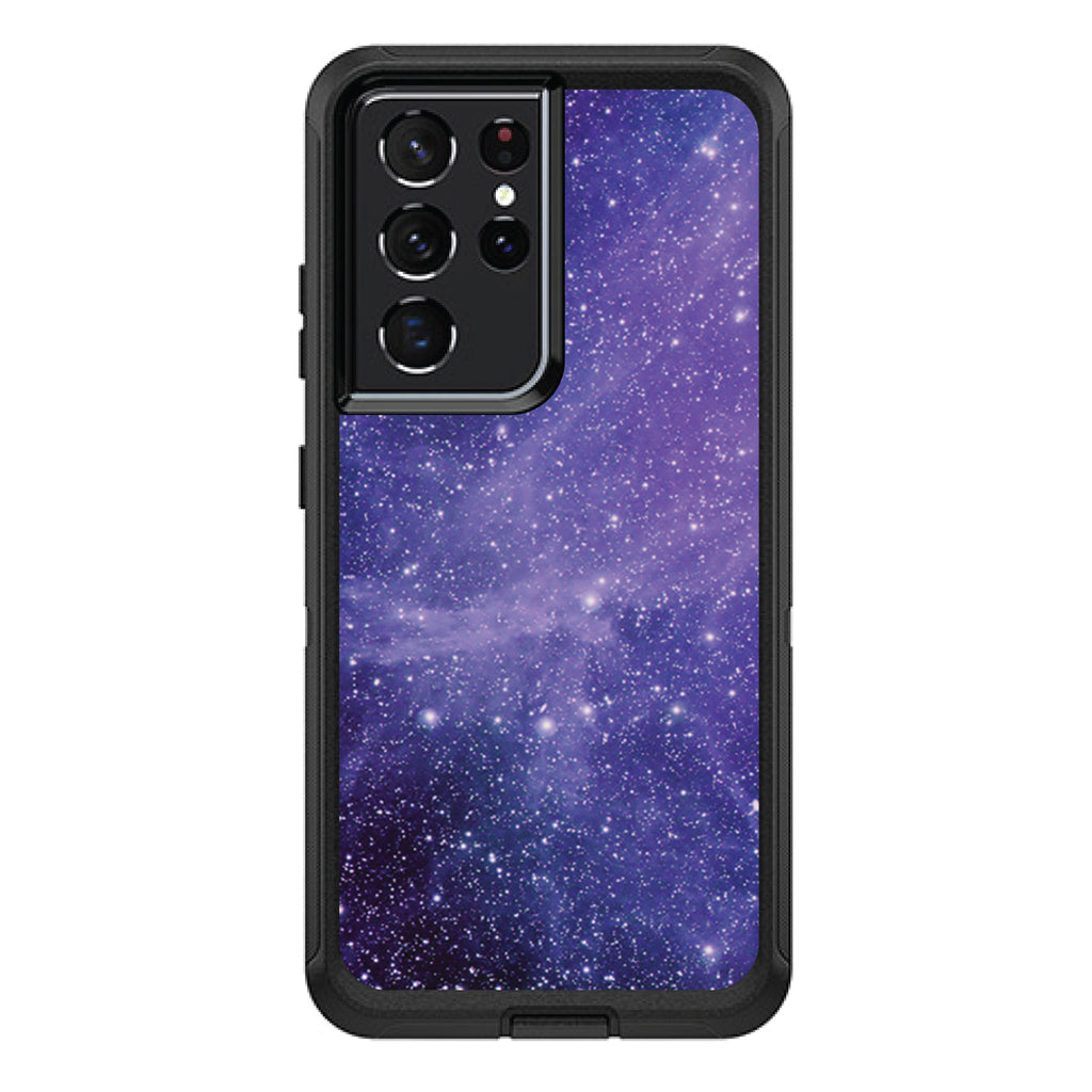 Purple Black White Stars Nebula OtterBox Defender Case for iPhone & Galaxy, view 7