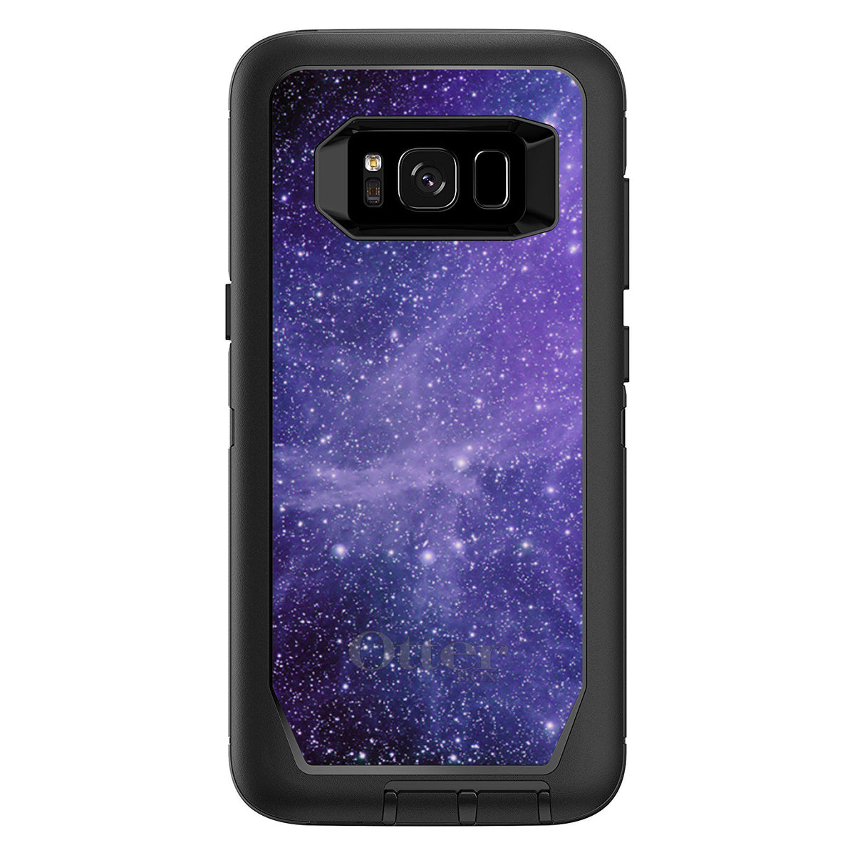 Purple Black White Stars Nebula OtterBox Defender Case for iPhone & Galaxy, view 12