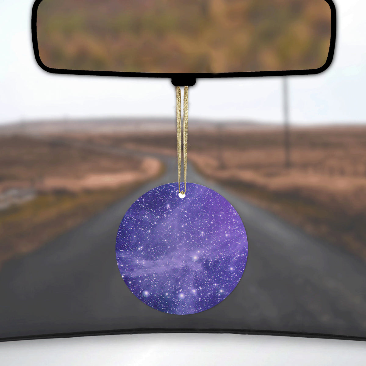 Purple Black White Stars Nebula Ceramic Ornament, view 3