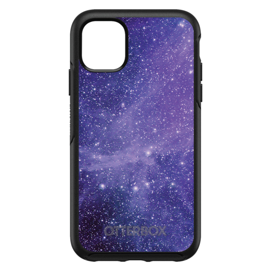 Purple Black White Stars Nebula OtterBox Symmetry Case for iPhone & Galaxy, view 3