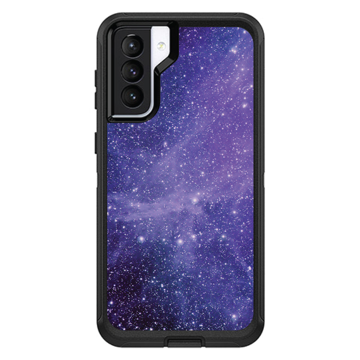 Purple Black White Stars Nebula OtterBox Defender Case for iPhone & Galaxy, view 6