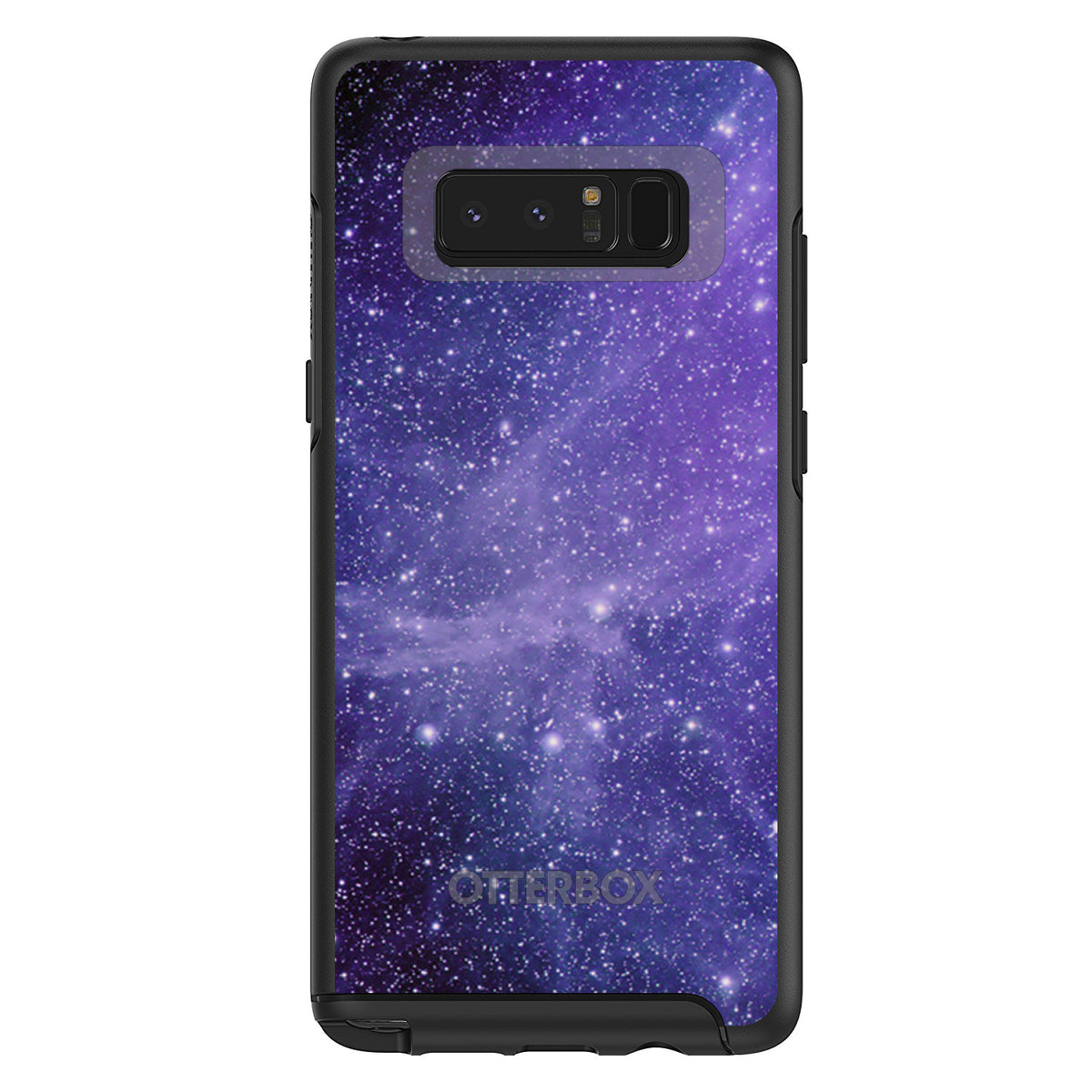 Purple Black White Stars Nebula OtterBox Symmetry Case for iPhone & Galaxy, view 14