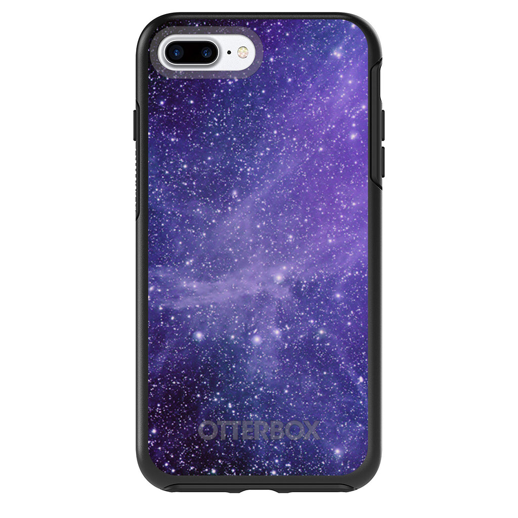 Purple Black White Stars Nebula OtterBox Symmetry Case for iPhone & Galaxy, view 2