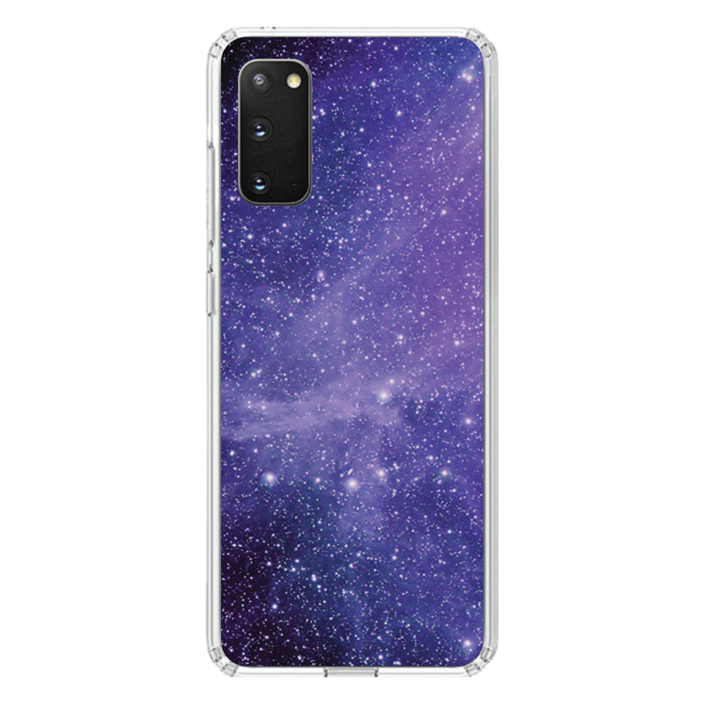 Purple Black White Stars Nebula Clear Shockproof iPhone Case, view 13
