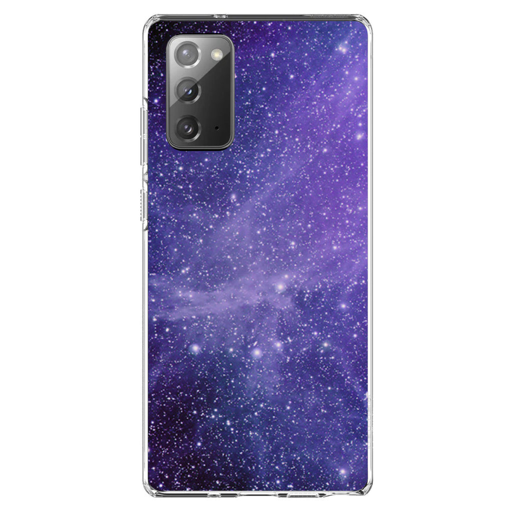 Purple Black White Stars Nebula Clear Shockproof iPhone Case, view 8