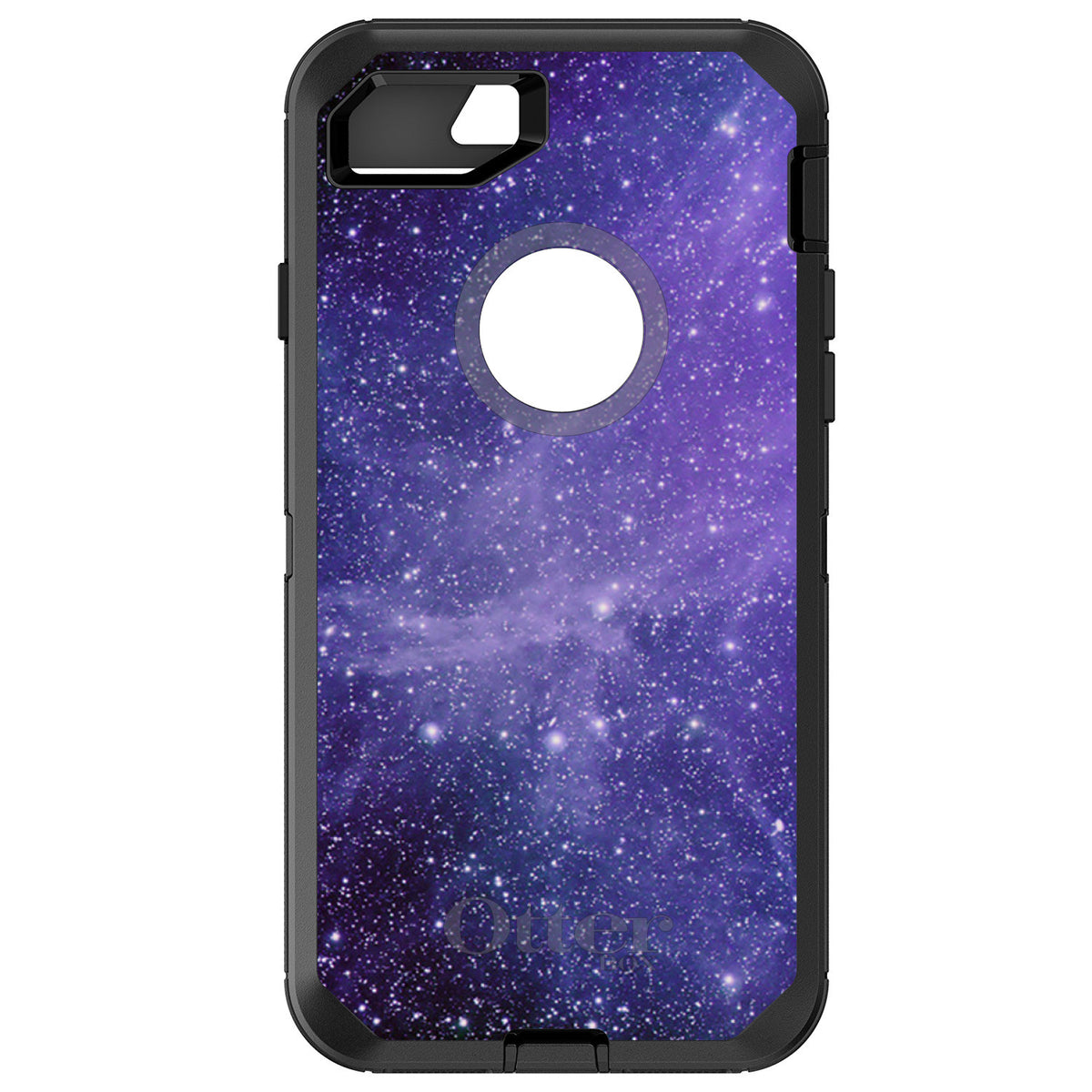 Purple Black White Stars Nebula OtterBox Defender Case for iPhone & Galaxy