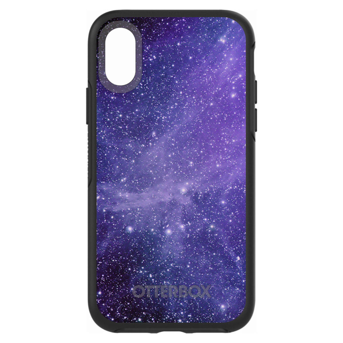 Purple Black White Stars Nebula OtterBox Symmetry Case for iPhone & Galaxy, view 4