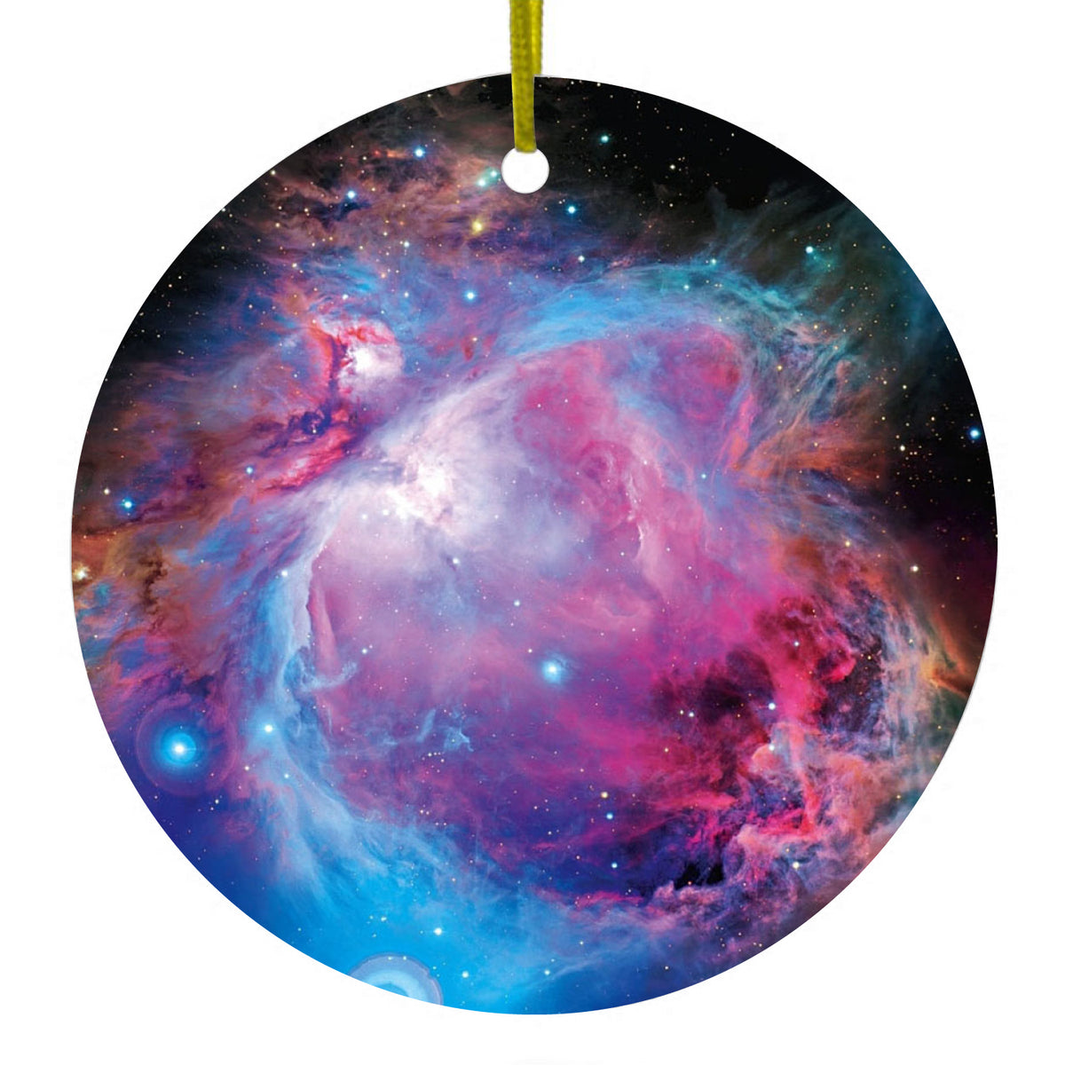 Purple Blue Black Orion Nebula Ceramic Ornament