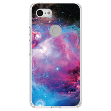 DistinctInk® Clear Shockproof Hybrid Case for Apple iPhone / Samsung Galaxy / Google Pixel - Purple Blue Black Orion Nebula
