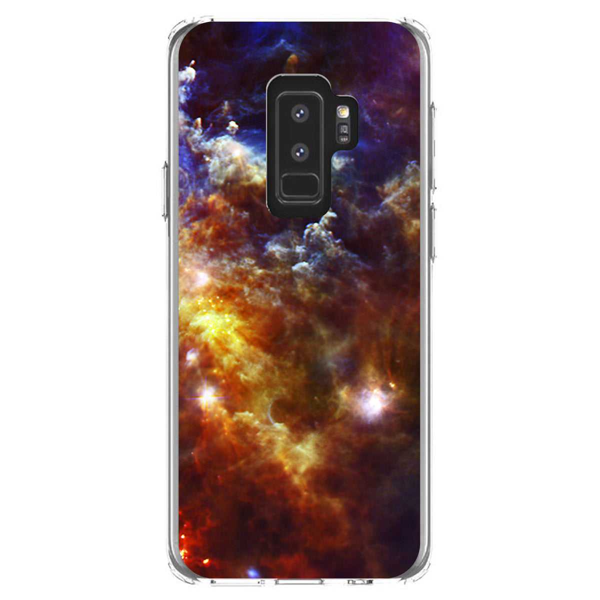 Red Yellow Blue Rosette Nebula Clear Shockproof iPhone Case, view 20