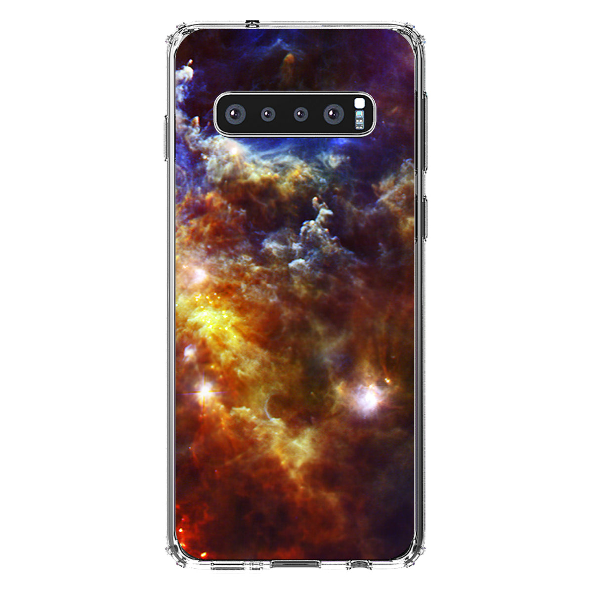 Red Yellow Blue Rosette Nebula Clear Shockproof iPhone Case, view 16