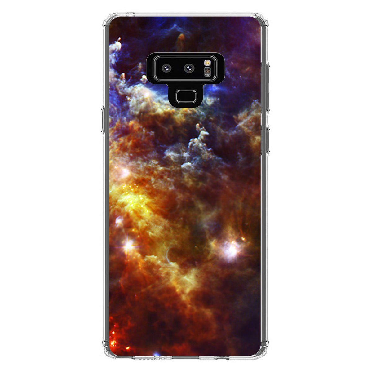 Red Yellow Blue Rosette Nebula Clear Shockproof iPhone Case, view 11