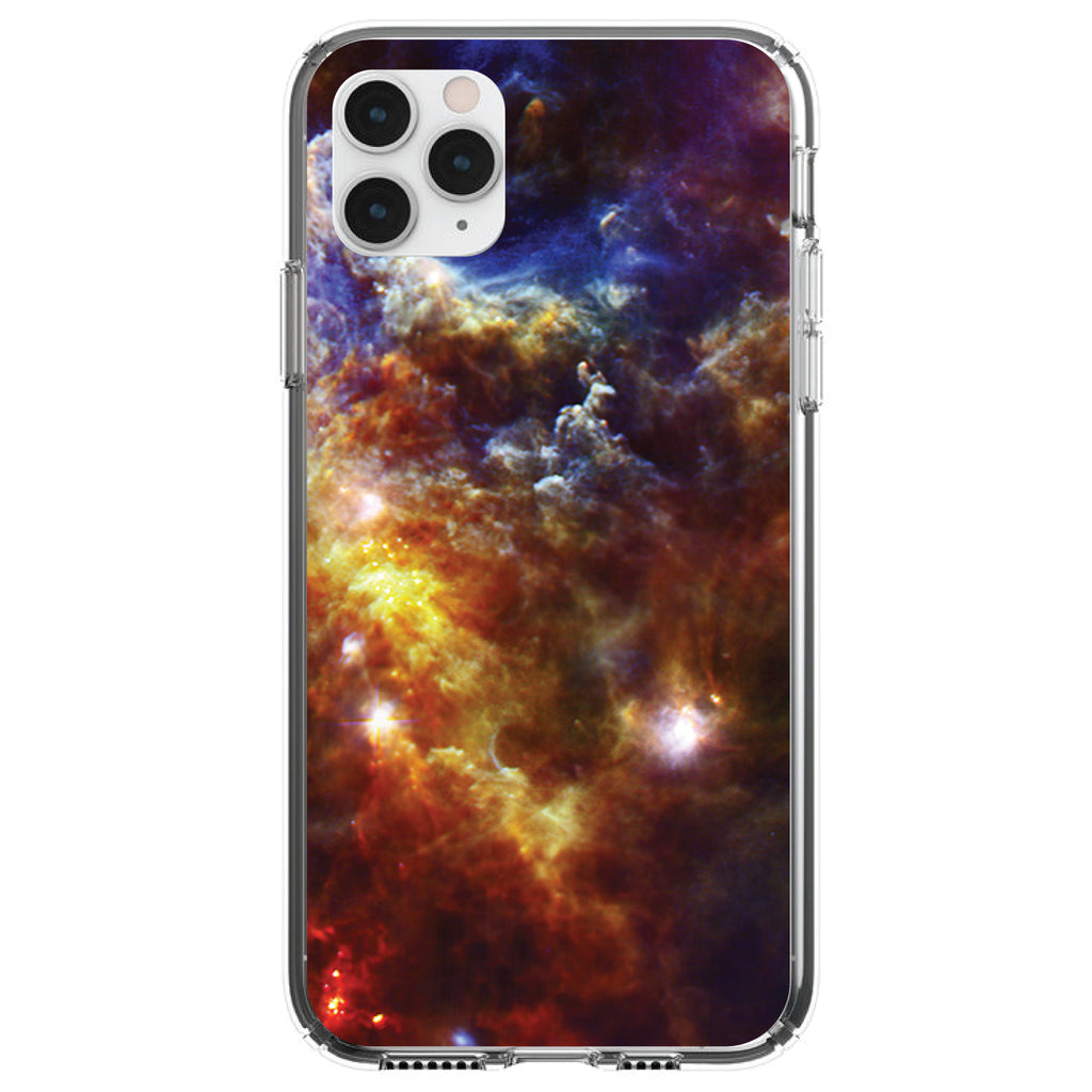 Red Yellow Blue Rosette Nebula Clear Shockproof iPhone Case