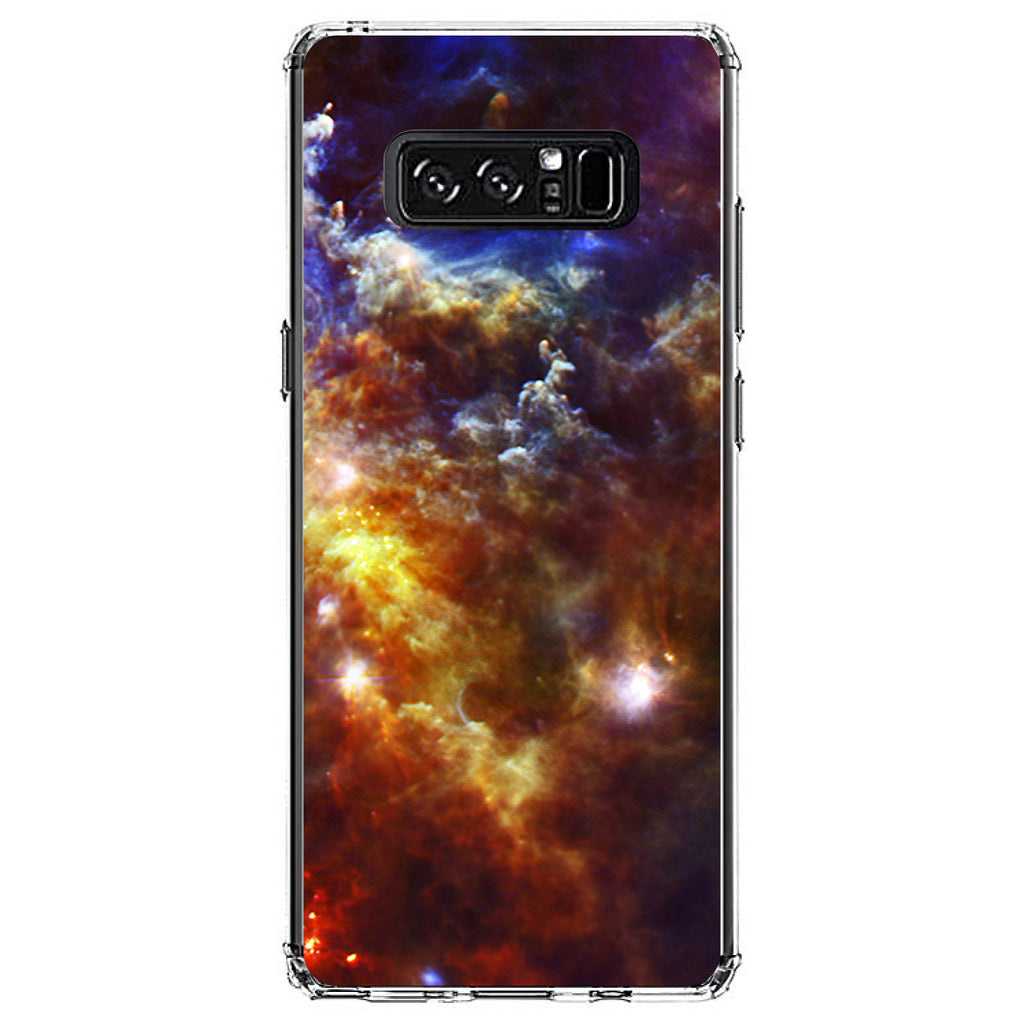 Red Yellow Blue Rosette Nebula Clear Shockproof iPhone Case, view 12