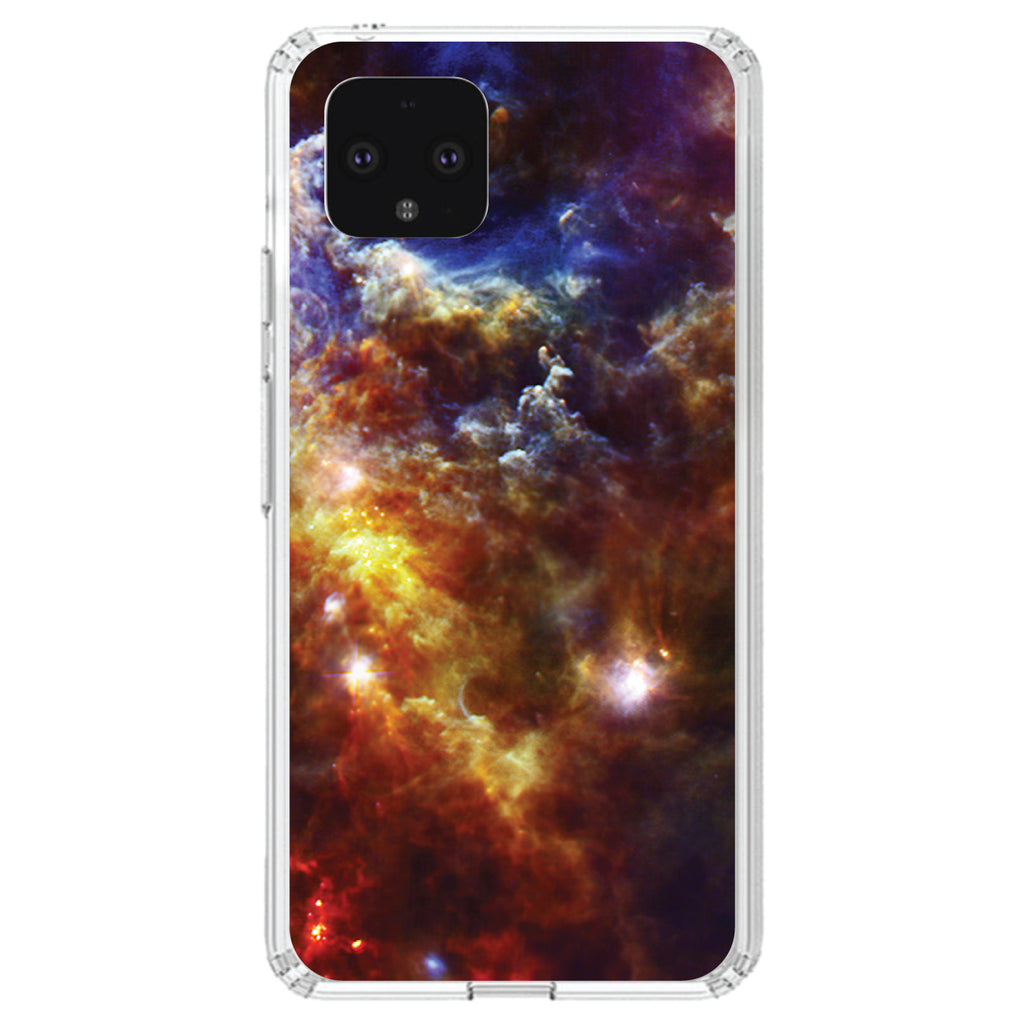 Red Yellow Blue Rosette Nebula Clear Shockproof iPhone Case, view 23