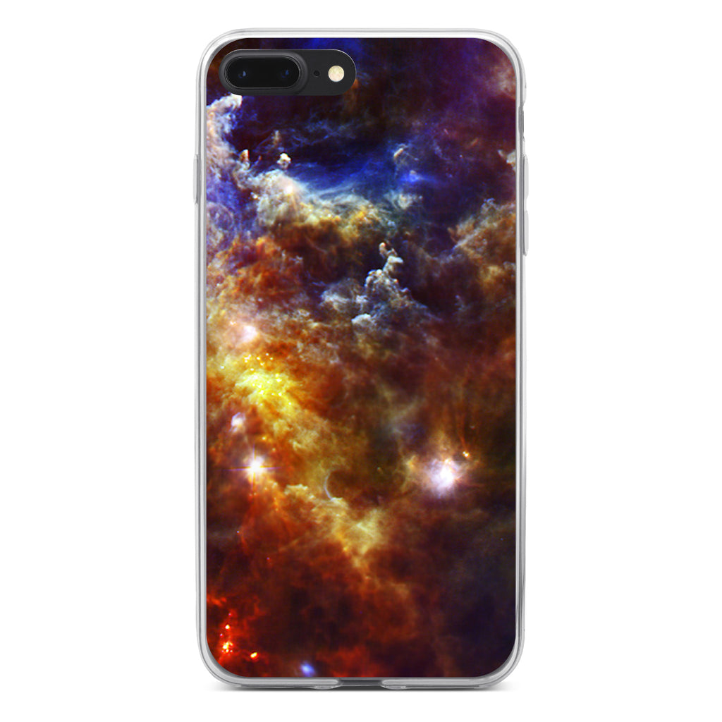 Red Yellow Blue Rosette Nebula Clear Shockproof iPhone Case, view 6