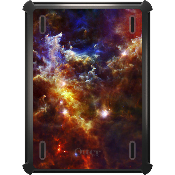 DistinctInk™ OtterBox Defender Series Case for Apple iPad / iPad Pro / iPad Air / iPad Mini - Red Yellow Blue Rosette Nebula