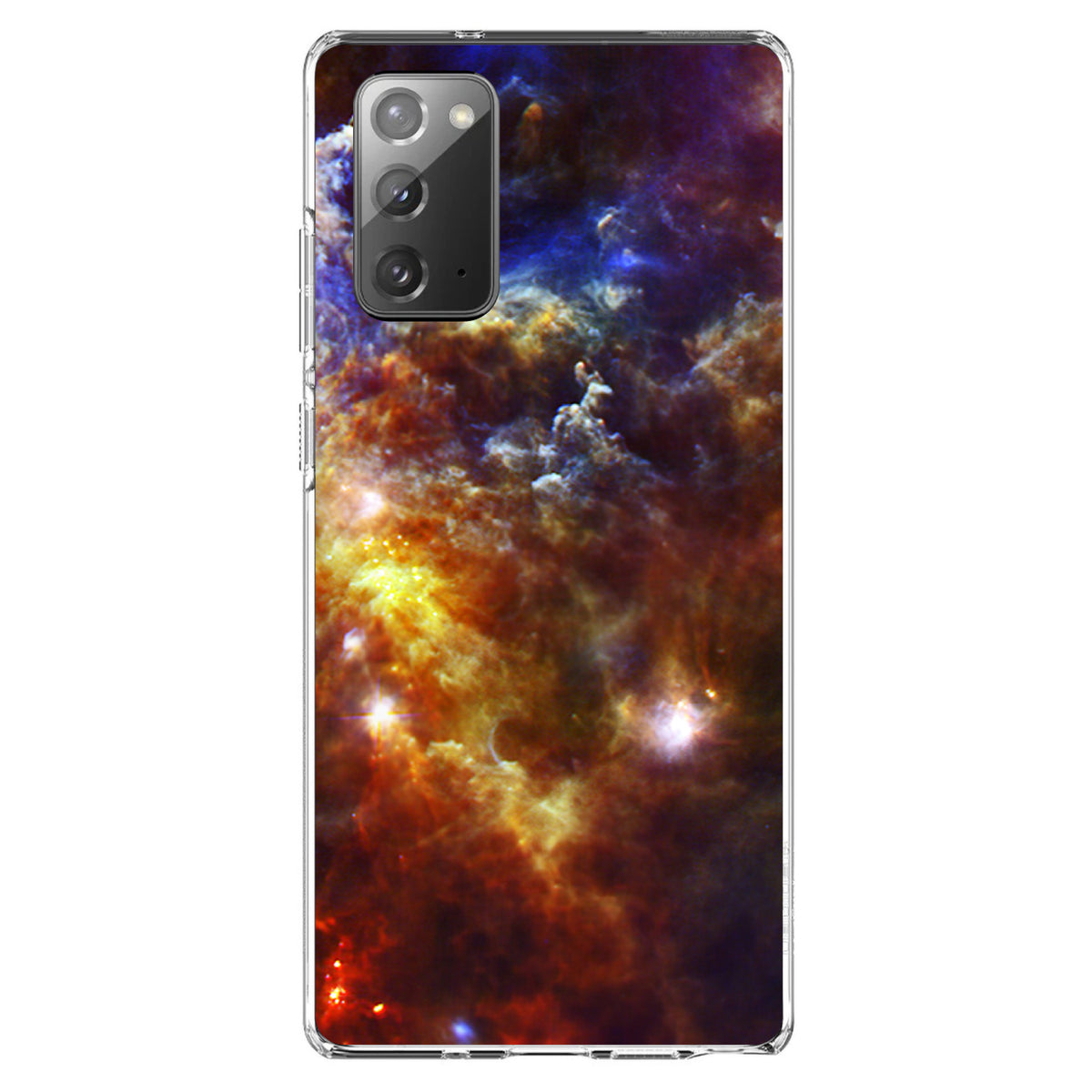 Red Yellow Blue Rosette Nebula Clear Shockproof iPhone Case, view 8