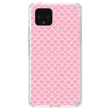 DistinctInk® Clear Shockproof Hybrid Case for Apple iPhone / Samsung Galaxy / Google Pixel - Light Pink Scalloped Pattern