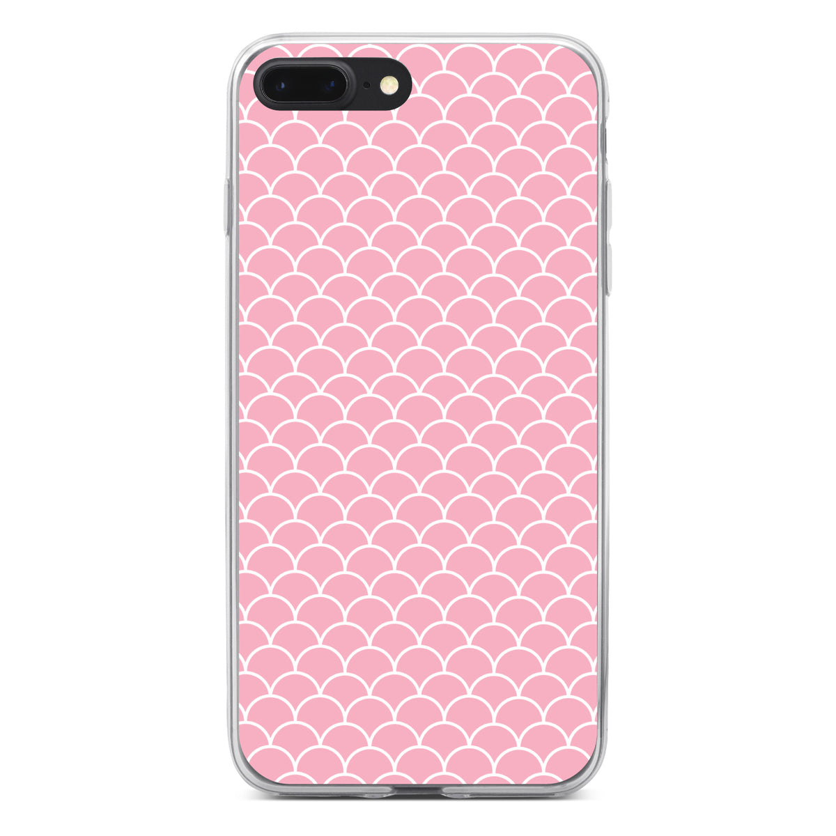 Light Pink Scalloped Pattern Clear Shockproof iPhone Case, view 6