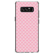 DistinctInk® Clear Shockproof Hybrid Case for Apple iPhone / Samsung Galaxy / Google Pixel - Light Pink Scalloped Pattern