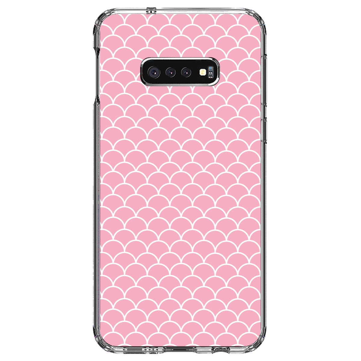 Light Pink Scalloped Pattern Clear Shockproof iPhone Case, view 18