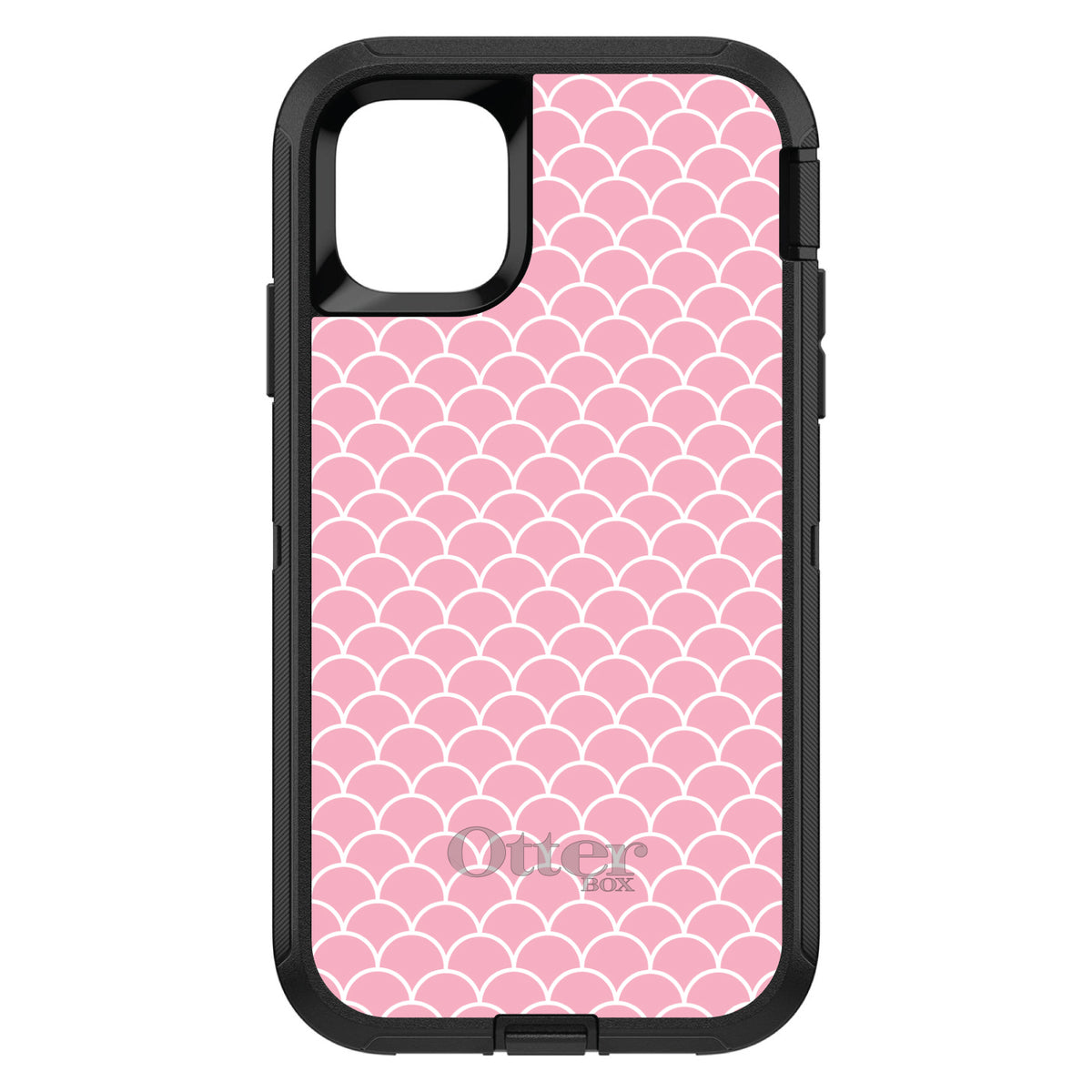 Light Pink Scalloped Pattern OtterBox Defender Case for iPhone & Galaxy, view 2