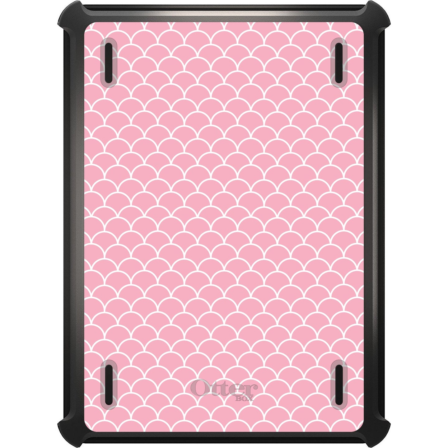 DistinctInk™ OtterBox Defender Series Case for Apple iPad / iPad Pro / iPad Air / iPad Mini - Light Pink Scalloped Pattern
