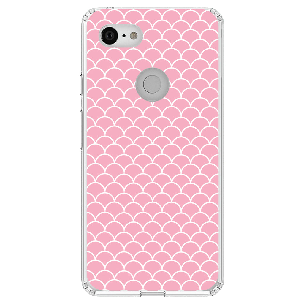 Light Pink Scalloped Pattern Clear Shockproof iPhone Case, view 21