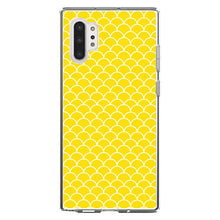 DistinctInk® Clear Shockproof Hybrid Case for Apple iPhone / Samsung Galaxy / Google Pixel - Yellow White Scalloped Pattern