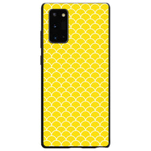 DistinctInk® Hard Plastic Snap-On Case for Apple iPhone or Samsung Galaxy - Yellow White Scalloped Pattern