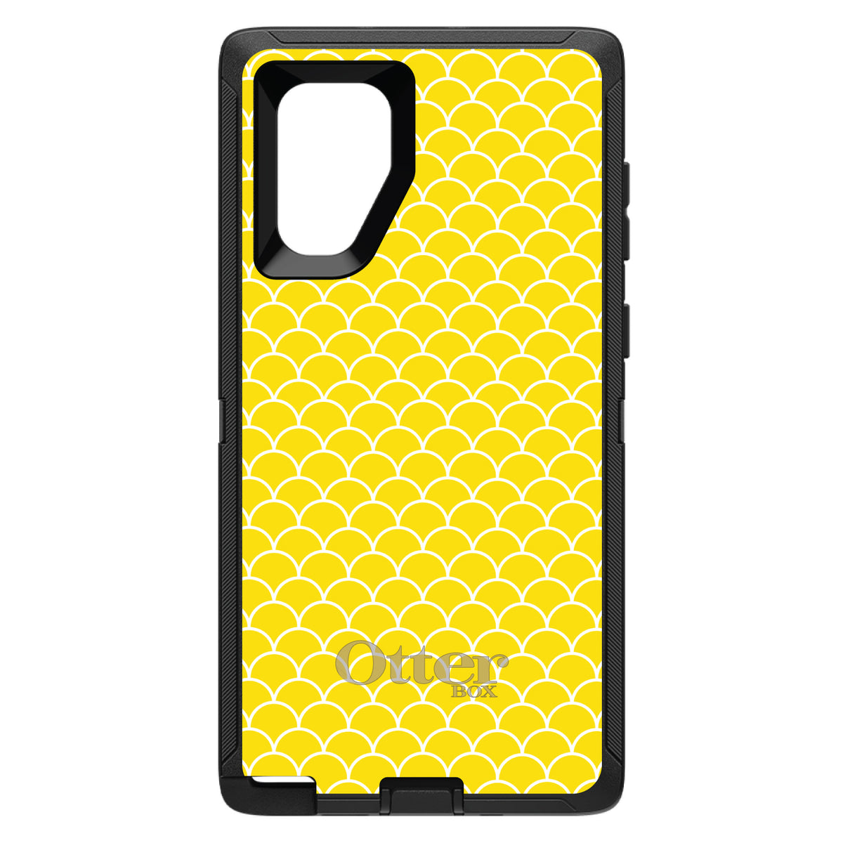 Yellow White Scalloped Pattern OtterBox Defender Case for iPhone & Galaxy, view 15