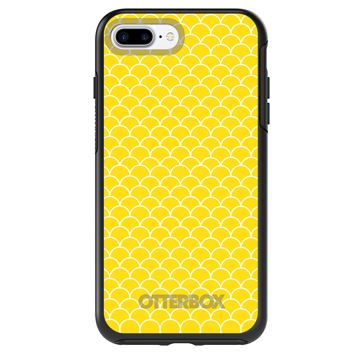 Yellow White Scalloped Pattern OtterBox Symmetry Case for iPhone & Galaxy, view 2