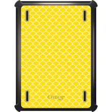 DistinctInk™ OtterBox Defender Series Case for Apple iPad / iPad Pro / iPad Air / iPad Mini - Yellow White Scalloped Pattern